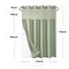 YOSTEV Sage Green No Hook Shower Curtain with Snap-in Fabric