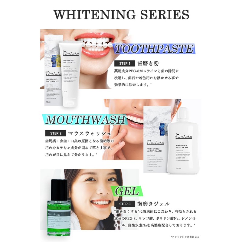 OraLuLu Whitening Toothpaste Gel Bad Breath Care 1.1 oz (30