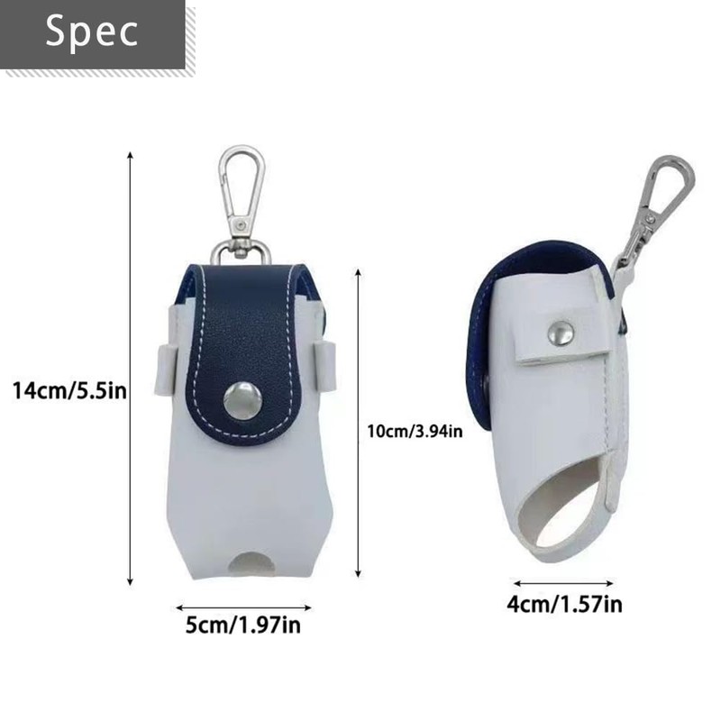 AZNABLE ゴルフボールケース 2個収納 携帯用 ゴルフアクセサリー カラビナ付き コンパクト 軽量 (ネイビー)