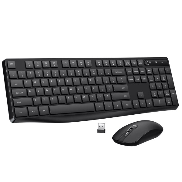 Lovaky Wireless Keyboard and Mouse Combo, Lovaky 2.4G Full-Sized Ergonomic