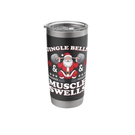 Jingle Bells & Musle Swells Christmas Workout Gym Stainless Steel Insulated Tumbler