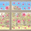 sourcing map 9 Sheets Flowers Window Stickers Wall Decals, PVC