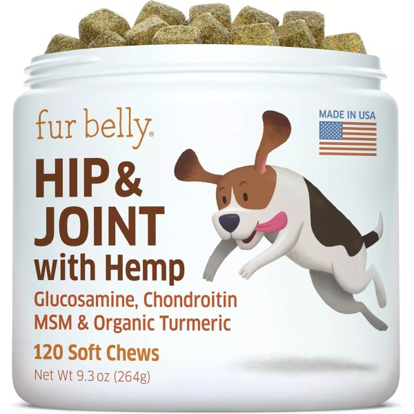 fur belly 120 Count Dog Joint Supplement With Glucosamine Msm