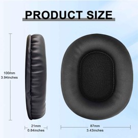 Replacement Ear Pads for Audio Technica ATH M50X M50XBT M50RD M40X M30X M20X MSR7 SX1 Monitor Headphones, Headset Ear Cushions, Headset Earpads, Ear Cups Cover (Black)