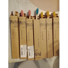 Veraly Cepillos de Dientes de Bambú Biodegradables con Caja 10 Piezas Surtido