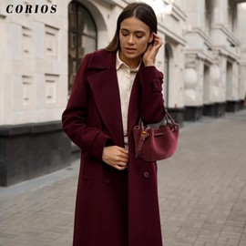 CORIOS Women's Drawstring Bucket Bags PU Leather Shoulder Bags Waterproof Shoulder Bags Small Capacity Handbag Fashion Tote Bag Tote Bag Elegant Handbag Messenger Bag, red, 未古风格