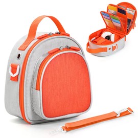 AZURAOKEY Case for Yoto Mini (2024 Edition) - Travel Storage Bag with Card Holder for Up to 30 Cards, Protective Case with Shoulder Strap for Audio Music Player & Headphone Accessories