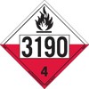 Labelmaster ZEZ213190 UN 3190 Spontaneously Combustible Hazmat Placard, E-Z Removable