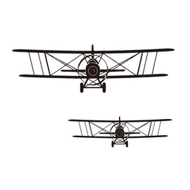 LELE LIFE 2Pcs Airplane Wall Sticker, Removable DIY Aircraft Wall Decal for Living Room Bedroom Home Decor, Cool Art Mural for Kids Boys, Biplane
