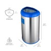 Ninestars OTT-50-19BL Open Top Trash Can, Large, Silver