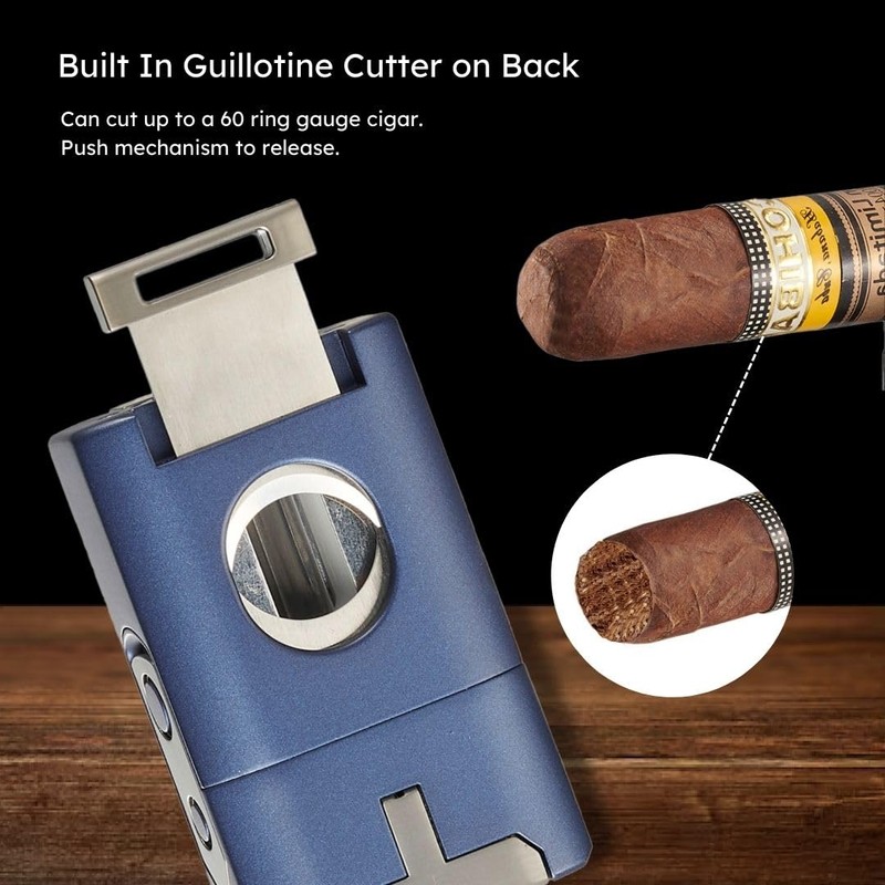 Visol Joplin Quad Torch Multi-Tool Table Lighter, Built in Guillotine