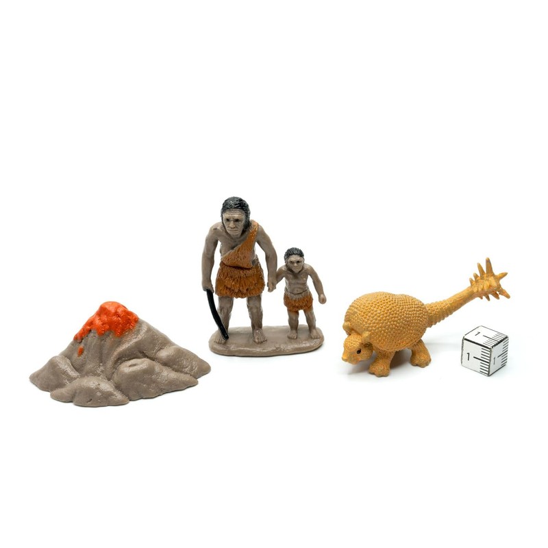 Miniblings 10x Prehistoric Life Set Figures Mammut Caveman Saber-toothed Tiger