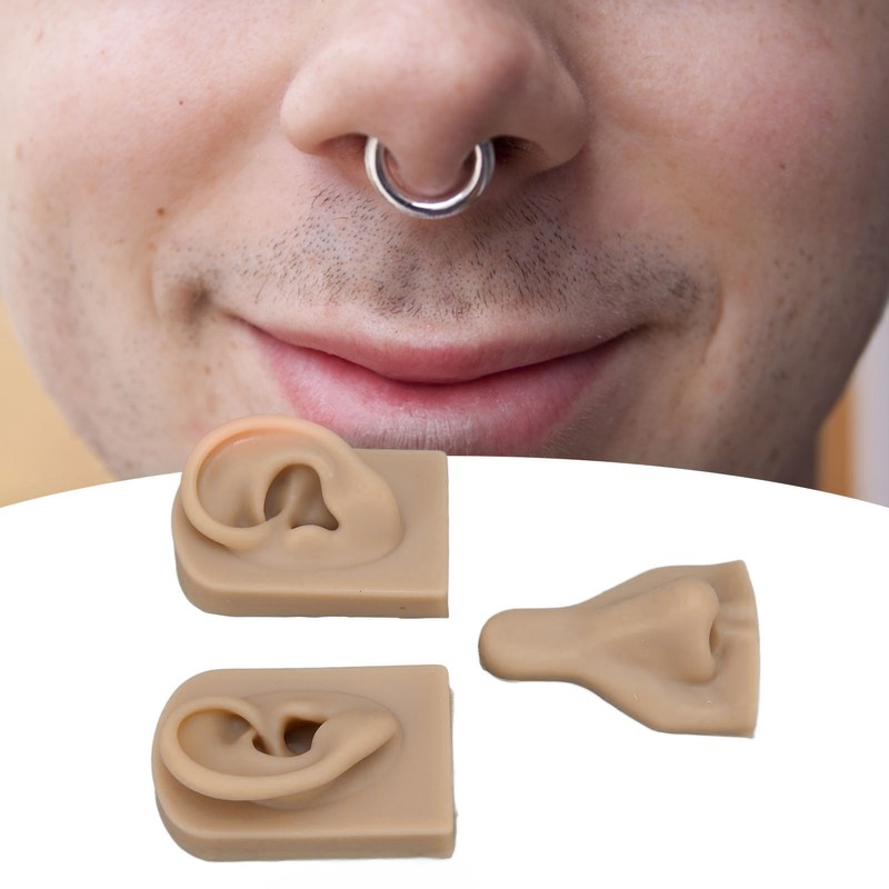 Silicone Piercing Practice Model Simulation Soft Flexible Nose Ears Model