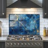 Evgosm Tempered Glass Backsplash for Kitchen， Stove Splashback, Ceramic Tile