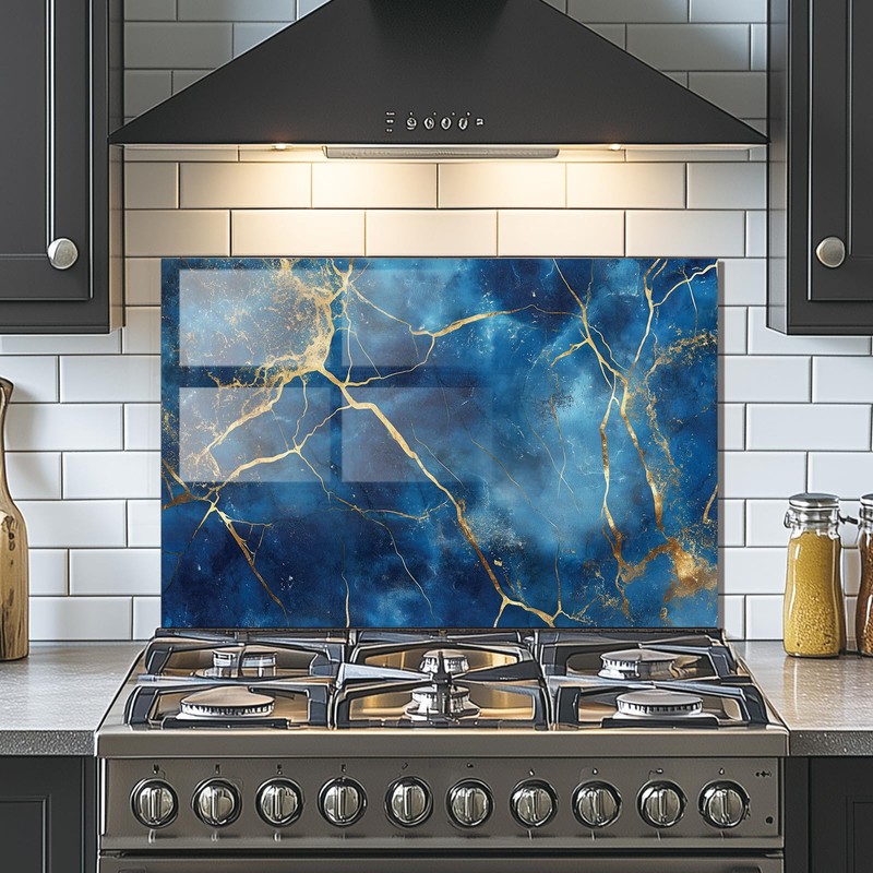 Evgosm Tempered Glass Backsplash for Kitchen， Stove Splashback, Ceramic Tile