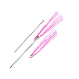 Trail Chasers Ground Markers Pink 6 Inch Whiskers with Lightweight Non-Rust Aluminum Stakes (Pack of 25) Survey Stakes, Construction Markers, Property Line Markers, Trail Markers