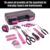 D-unique Tools 39 Piece Tool Kit, Pink Tool Box Set