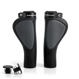 Riderace Big Horn Bike Grips - Ergonomic MTB/BMX Handlebar Grips, Giant Bike Handlebar Grips Professional Non-Slip Design (Black)