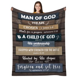 HEIFAM Christian Gifts for Men, Religious Gifts for Men, Baptism Gifts for Boys, Bible Gifts, Catholic Gifts, Spiritual Inspirational Gifts, Encouragement Birthday Gift for Man of God, 50x60''