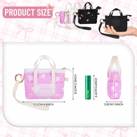 2 Stück Mini Geldbörse Damen Münzbörsen Kleine für Damen Coin Purse Geldbeutel Canvas mit Reißverschluss Mini Tasche für Münzen Lippenstift Schlüssel Datenkabel Tampons 12*3,8*8,5cm(Schwarz&Beige)