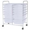 Costway 12-Drawer Utility Storage Rolling Cart w/Removable Drawers and Lockable