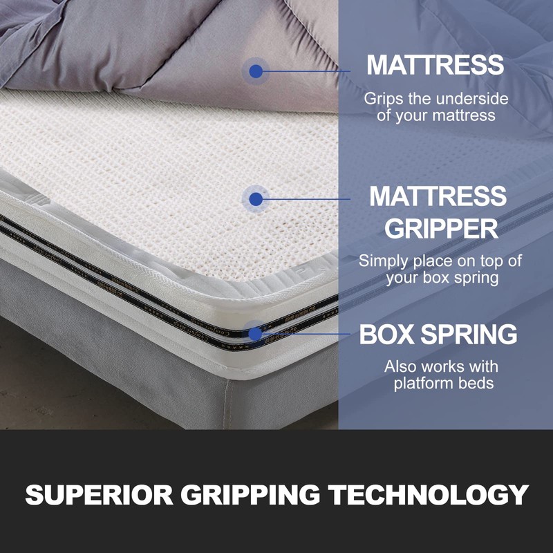 Foboull Mattress Slide Stopper and Gripper,Slip Mattress Grip Pads,Mattress Nonslip