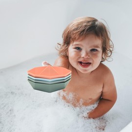 4 Origami Boats, Bath Toys for Toddlers, Bathtub Toddler Toys for 1 2 3 4 Year Old Boys Girls Gifts, Baby Bath Tub Pool Water Toys, Cute Floating Boat for Toddlers Age 1-2 2-4,