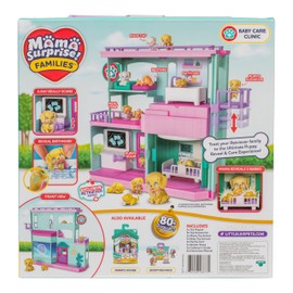 Little Live Pets Mama Surprise Families Baby Care Clinic Playset, Magically Reveal 3 Retriever Puppies, 2-Sided Playset (27.8cm/10.9in Wide, 23.8cm/9.3in High). Feed, Bathe, & Play, Fun Gift for Kids