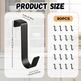 Vorruil Over Cabinet Door Hooks, 20 Pack Metal Cabinet Kitchen Towels Hooks
