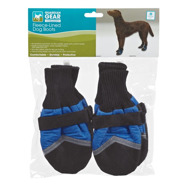 Guardian Gear Fleece-Lined Boots for Dogs, Large, Blue