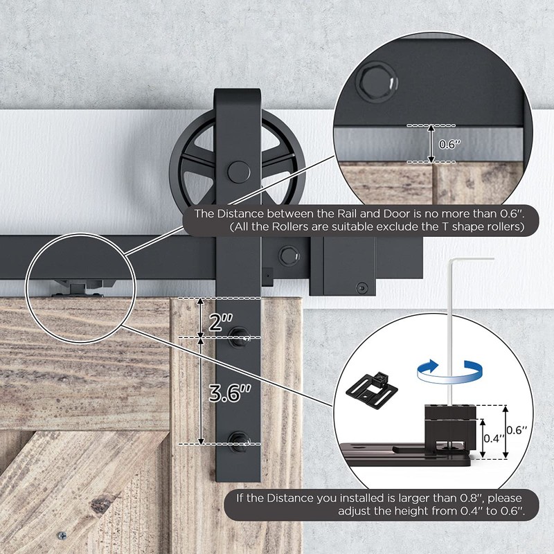 SMARTSTANDARD SMARTSTANDARD Barn Door Soft Close Kit, Matching 88-132 Pounds