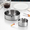 Heavy-Duty Stainless Steel Ashtray for Home, Outdoor, and Bar Use Silver 4ea