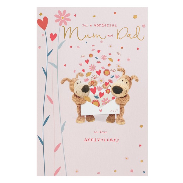Boofle Mum & Dad Anniversary Card With Envelope - Cute