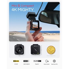Vantrue E1 Pro 4K Mini Dash Cam Front, STARVIS 2 PlatePix™ HDR Night Vision Car Camera, Built-in 5G WiFi GPS, 1.54'' IPS Screen, LTE Support, Voice Control, 24/7 Buffered Parking Mode, Support 1TB Max