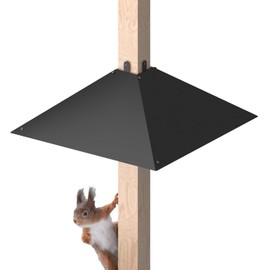 Queension Metal Squirrel Baffle for 4x4 Post, 17 Inch Squirrel Proof Baffles for Bird Feeder Poles, Outdoor Squirrel Guard for Wooden Pole to Deter Squirrels and Raccoons from Bird Houses, 1 Pack