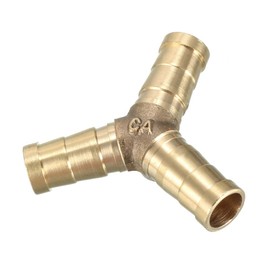 sourcing map Barbed Hose Tee Y Shape 3 Way Connector Adapter Joiner 8 mm Brass