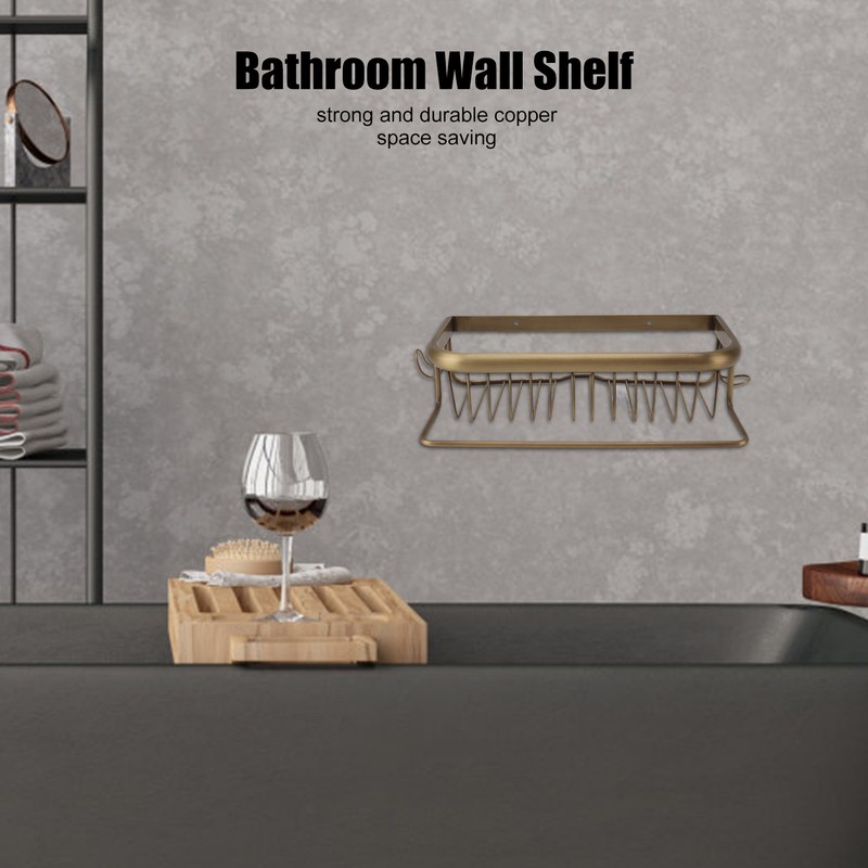 Shower Caddy Retro Style Strong Copper Space Saving Multifunction Bathroom