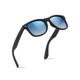 wearPro Men's Polarised Retro UV400 Protection Square Sunglasses for Driving and Sports, ocean blue