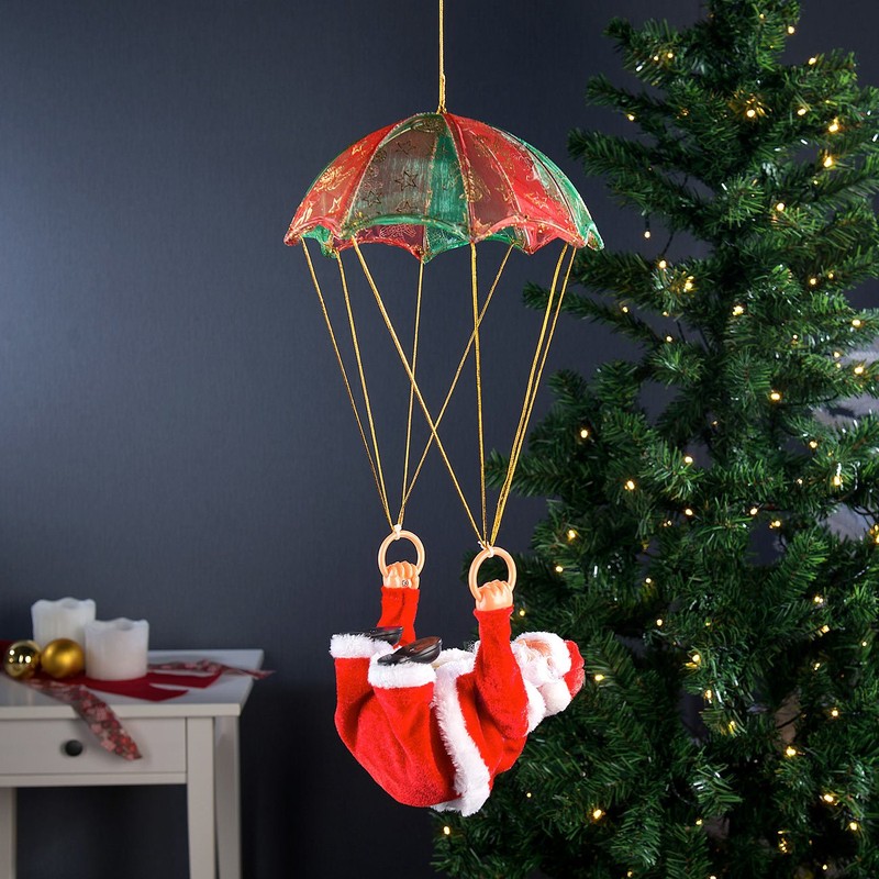infactory Funny Santa: Singing Santa Sky with Parachute (Climbing Santa,