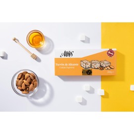 Alises Turrón de Alicante - Almonds and Honey - Supreme Quality - 100% Natural - Gluten Free, Lactose Free - Spanish Nougat 200g (Hard)