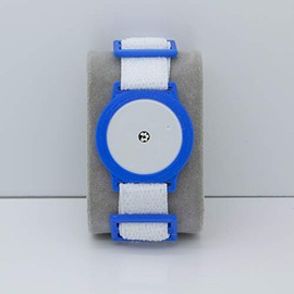 Freestyle Libre 1/2 Sensor Armband Holder - Super Soft Elastic Fabric - White/Blue