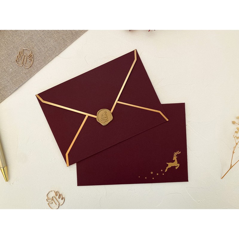10 Premium Christmas Envelopes, Christmas Envelopes, Hot Foil Finished with