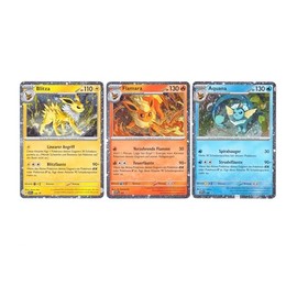 Trading Cards - Prismatic Developments Aquana SVP168 Flamara SVP167 Blitza SVP169 German Holo Promo Cards (Evoli Evolutions) with BB-Toy-Trades Shipping Protection