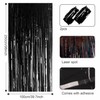 2pcs 3.2 x 8.3ft Glitter Black Tinsel Foil Fringe Curtain