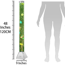 CALOVER 4FT Sensory Water Bubble Tube Floor Lamp– Fake Aquarium Tank Night Light for Home, Office, Sensory Room and Christmas Holiday, Birthday Gift for Kids, Autism, Men & Women