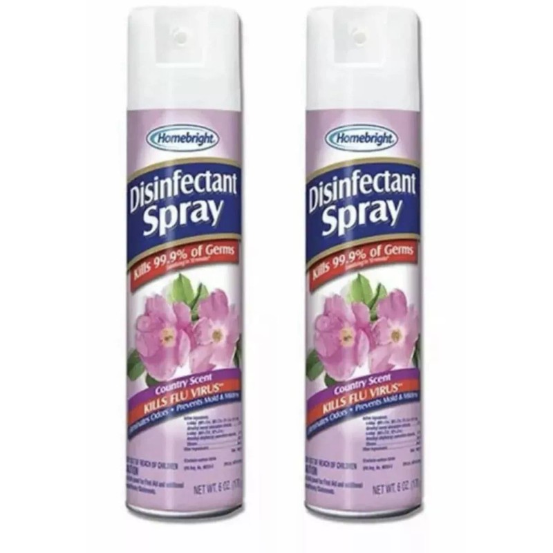 Homebright 2ea 6oz Cans Homebright Spray Country Scent Kills 99.9%