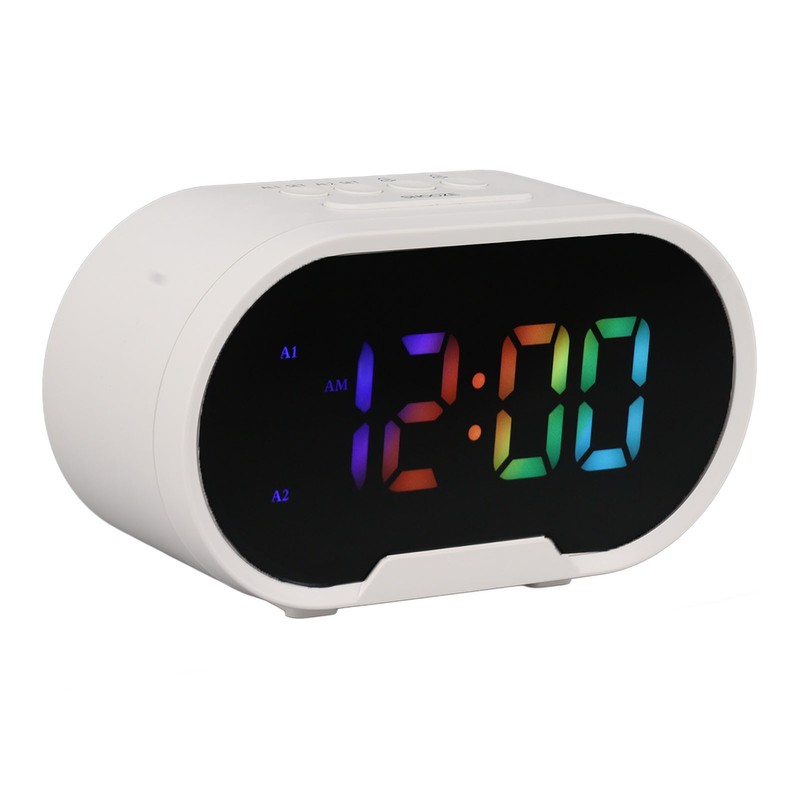 Digital Clock LED Alarm Big Digits Color Display Dimmable Adjustable