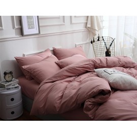 Old Pink Full Size Duvet Cover Set Solid Mauve Comforter Cover 90x90 Modern Vintage Pink Microfiber Bedding, 1 Blush Breathable Duvet Cover with Zipper Closure + 2 Pillowcase