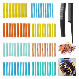 PermaRod Hair Roller, Flexible Curling Rod Set with Comb, 8 Different Sizes Cold Wave Perm Rods, DIY Hairdressing Tools for Long Medium Short Hair Styling (Random Colors)