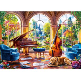 Puzzles 1000 Pieces for Adults jigsaw puzzles for adults-Beautiful Piano Room-1000 Piece Puzzle Classic Educational Games Decoration Puzzle